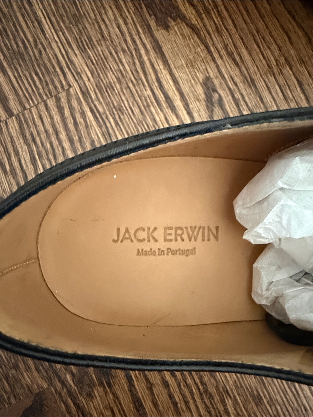 Jack Erwin Black Leather Adam Wingtip Derby Shoes — image 3 of 4